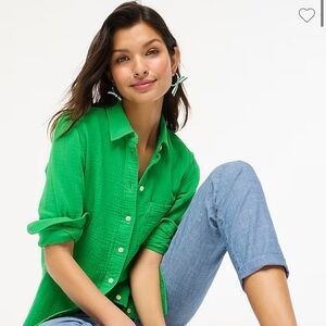 J Crew Factory gauze button-up shirt XL